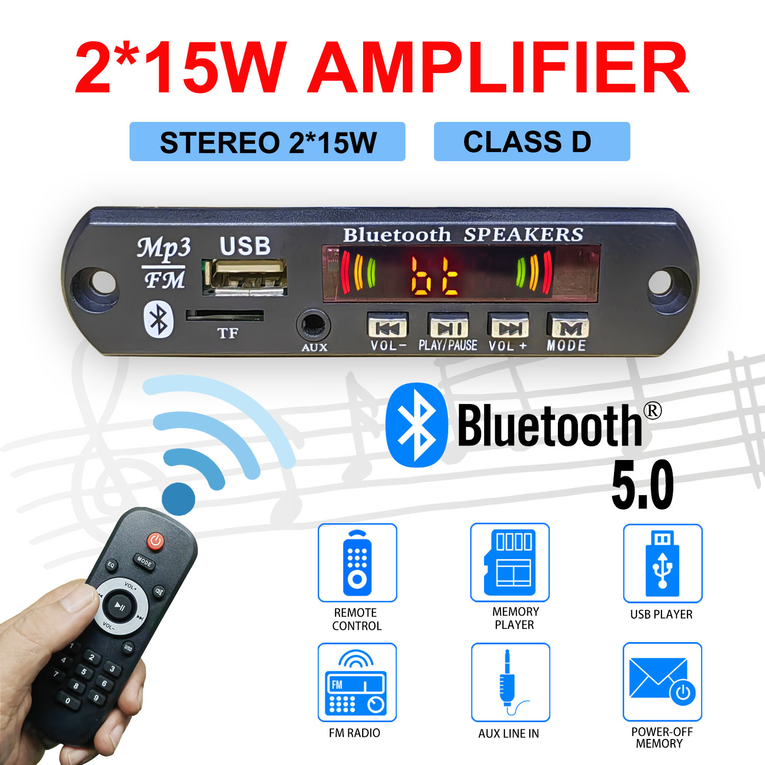 Diy Audio Electronics Kit - Carte décodeur amplificateur Bluetooth 5.0 DC