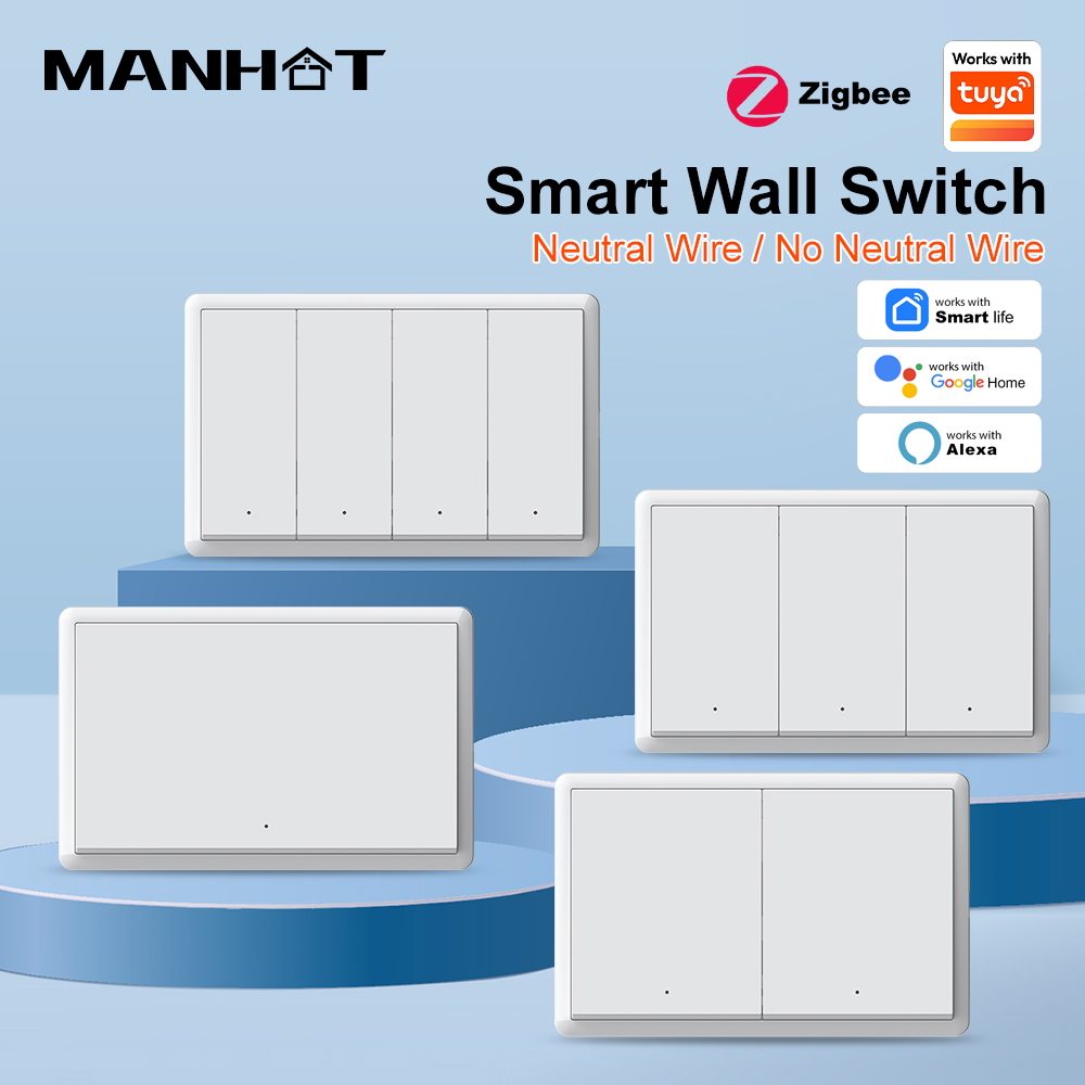 Push Button Tactile - Interrupteur intelligent MANHOT ZigBee3.0 sans fil