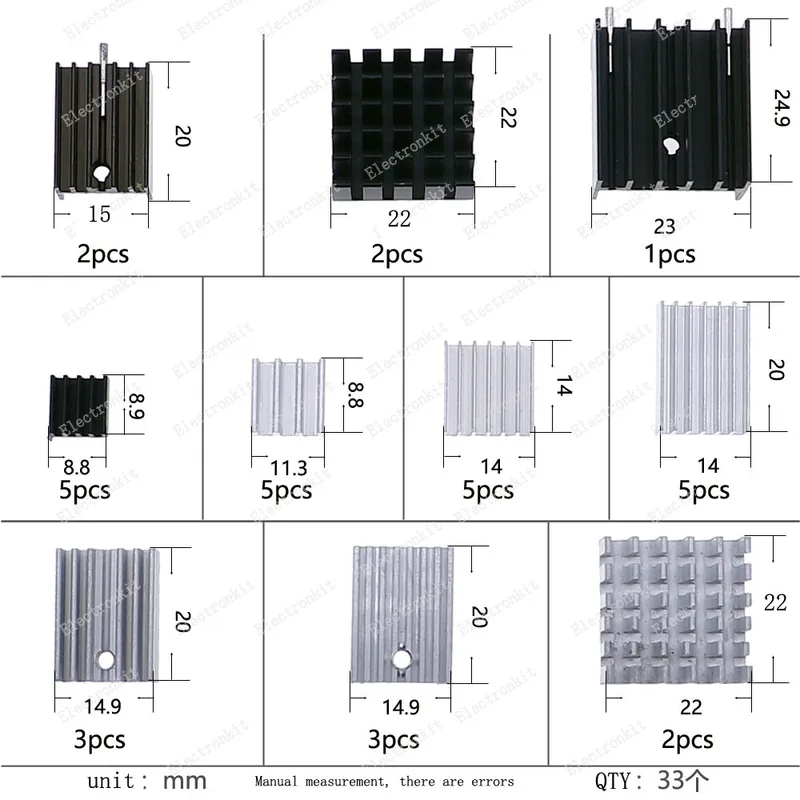 33 pièces Kit de dissipateur t - Mosfet Transistor Set avis et prix